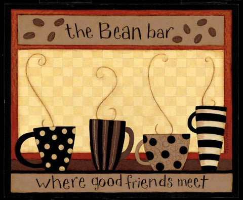 Coffee Bean Bar White Modern Wood Framed Art Print with Double Matting by DiPaolo, Dan