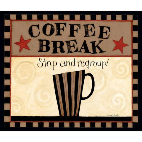 Coffee Break Black Modern Wood Framed Art Print with Double Matting by DiPaolo, Dan