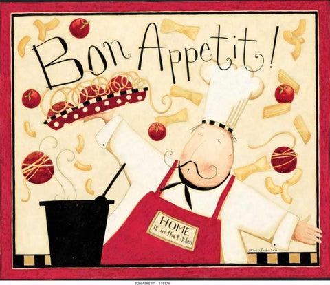 Bon Appetit Black Ornate Wood Framed Art Print with Double Matting by DiPaolo, Dan