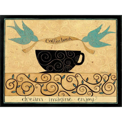 Coffee Time White Modern Wood Framed Art Print by DiPaolo, Dan