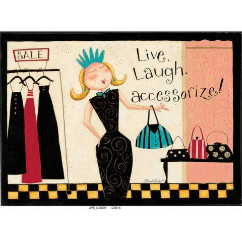 Live Laugh Life Gold Ornate Wood Framed Art Print with Double Matting by DiPaolo, Dan