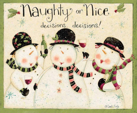 Naughty Or Nice White Modern Wood Framed Art Print with Double Matting by DiPaolo, Dan
