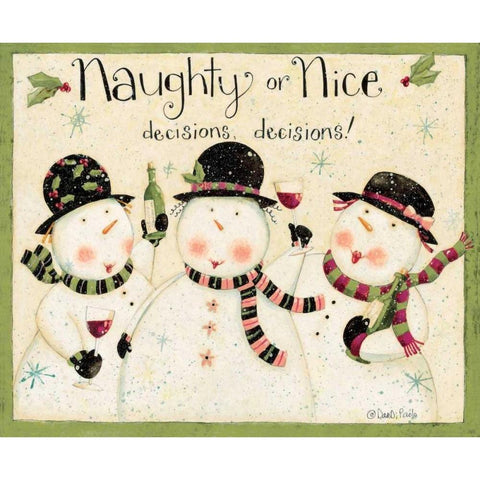 Naughty Or Nice Black Modern Wood Framed Art Print by DiPaolo, Dan