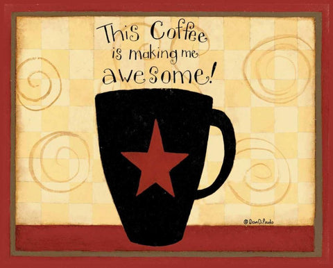 Latte Awesome Black Ornate Wood Framed Art Print with Double Matting by DiPaolo, Dan