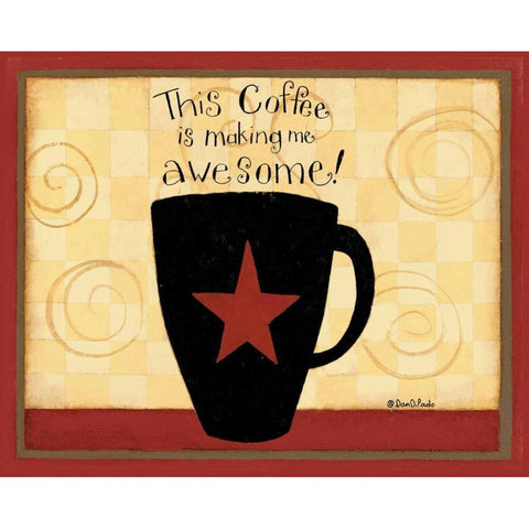 Latte Awesome White Modern Wood Framed Art Print by DiPaolo, Dan