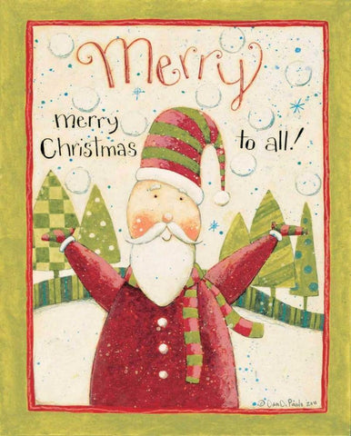 Merry Christmas White Modern Wood Framed Art Print with Double Matting by DiPaolo, Dan