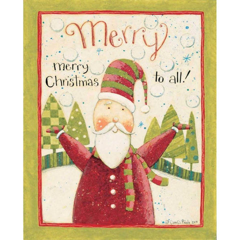 Merry Christmas White Modern Wood Framed Art Print by DiPaolo, Dan