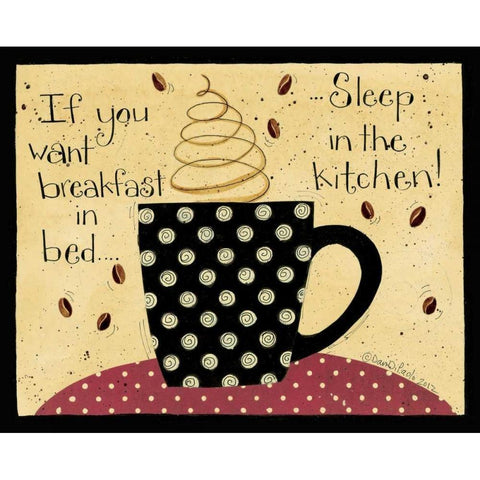 Breakfast In Bed Black Modern Wood Framed Art Print by DiPaolo, Dan