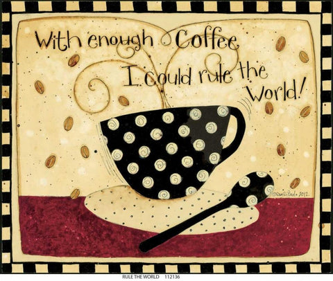 Enough Coffee Black Ornate Wood Framed Art Print with Double Matting by DiPaolo, Dan