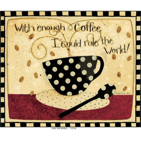Enough Coffee White Modern Wood Framed Art Print by DiPaolo, Dan