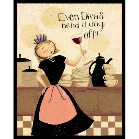 Divas Black Modern Wood Framed Art Print by DiPaolo, Dan