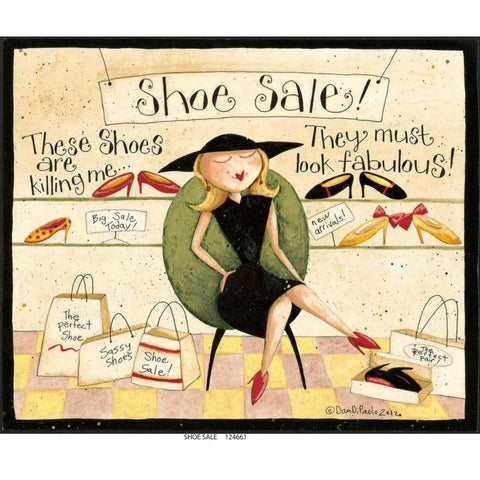 Shoe Sale White Modern Wood Framed Art Print by DiPaolo, Dan