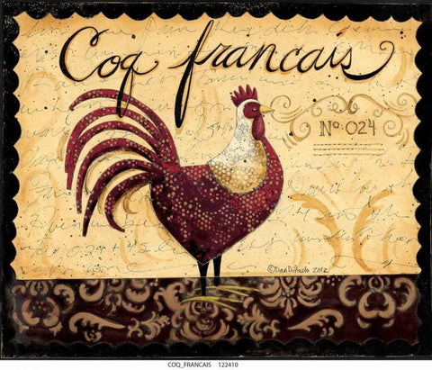 Coq Francais White Modern Wood Framed Art Print with Double Matting by DiPaolo, Dan