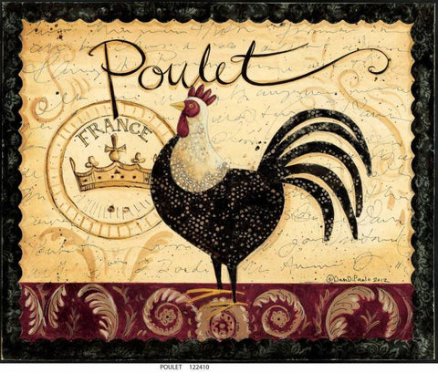 Poulet Black Ornate Wood Framed Art Print with Double Matting by DiPaolo, Dan