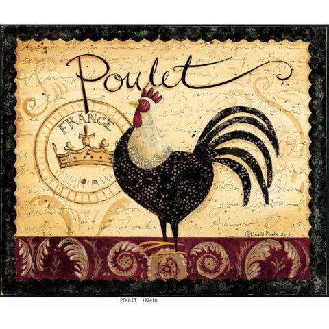 Poulet Gold Ornate Wood Framed Art Print with Double Matting by DiPaolo, Dan