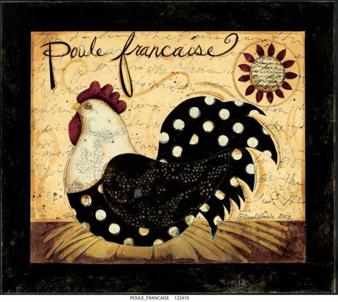 Poulet France Black Ornate Wood Framed Art Print with Double Matting by DiPaolo, Dan