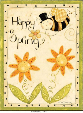 Happy Spring Black Ornate Wood Framed Art Print with Double Matting by DiPaolo, Dan