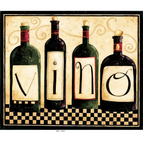 Vino Black Modern Wood Framed Art Print by DiPaolo, Dan