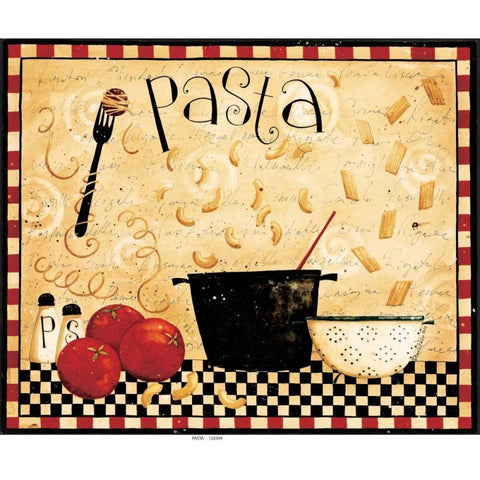 Pasta Black Modern Wood Framed Art Print with Double Matting by DiPaolo, Dan