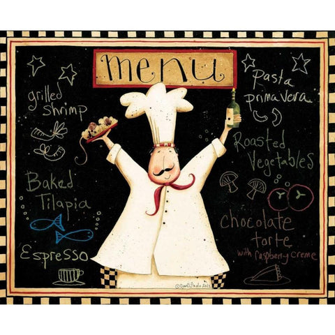 Menu White Modern Wood Framed Art Print by DiPaolo, Dan