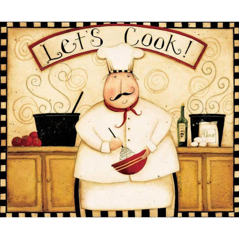 Cook With Me White Modern Wood Framed Art Print by DiPaolo, Dan