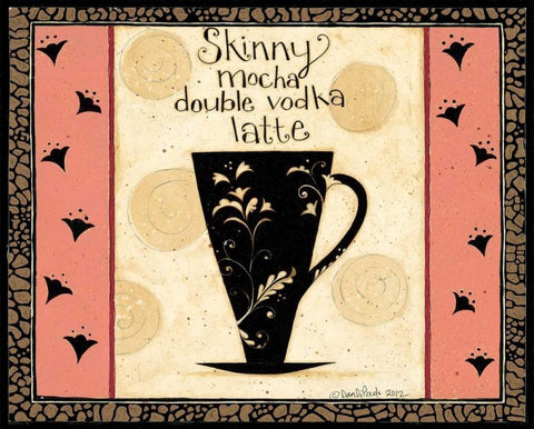 Skinny Vodka Black Ornate Wood Framed Art Print with Double Matting by DiPaolo, Dan