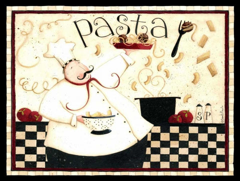 Chefs Pasta White Modern Wood Framed Art Print with Double Matting by DiPaolo, Dan
