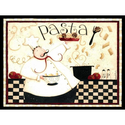 Chefs Pasta Black Modern Wood Framed Art Print by DiPaolo, Dan