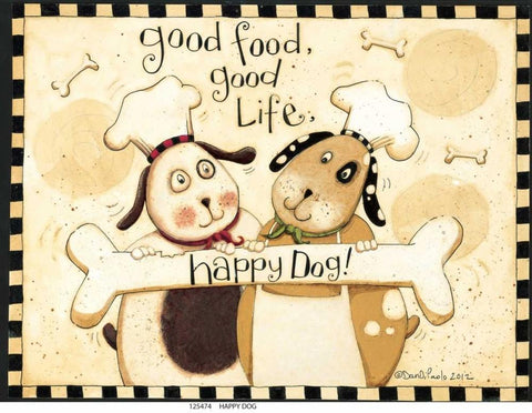 Happy Dogs Black Ornate Wood Framed Art Print with Double Matting by DiPaolo, Dan