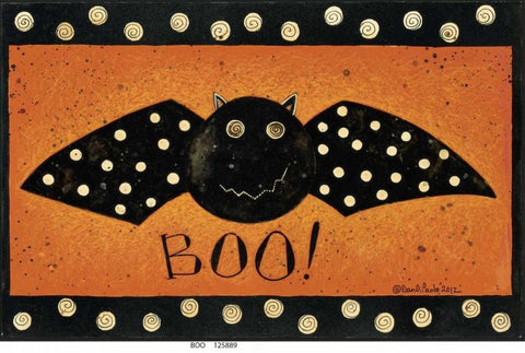 Boooooo White Modern Wood Framed Art Print with Double Matting by DiPaolo, Dan