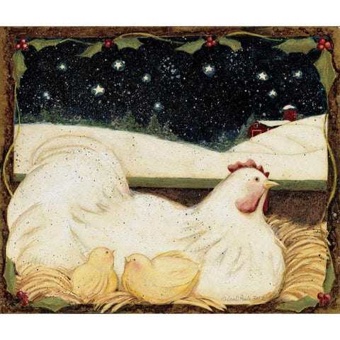 Christmas Chicks White Modern Wood Framed Art Print by DiPaolo, Dan