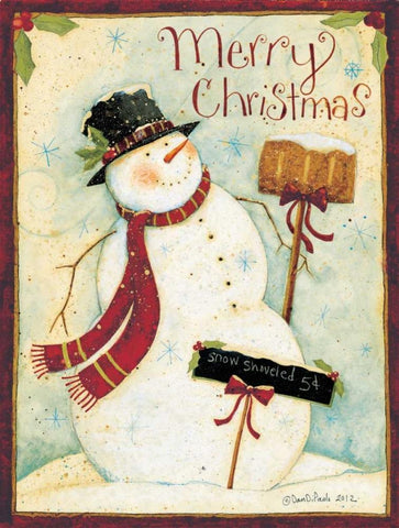 Snowmanship Black Ornate Wood Framed Art Print with Double Matting by DiPaolo, Dan