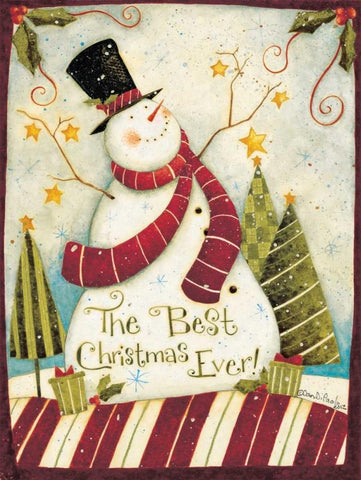 Snow Guy Black Ornate Wood Framed Art Print with Double Matting by DiPaolo, Dan