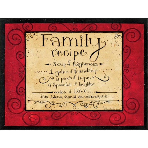 Family Recipe Gold Ornate Wood Framed Art Print with Double Matting by DiPaolo, Dan