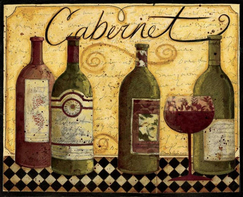 Cabernet White Modern Wood Framed Art Print with Double Matting by DiPaolo, Dan