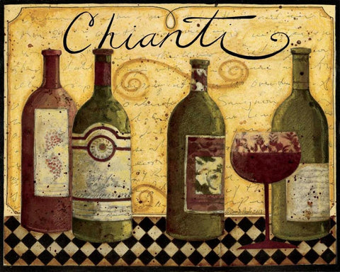 Chianti Black Ornate Wood Framed Art Print with Double Matting by DiPaolo, Dan