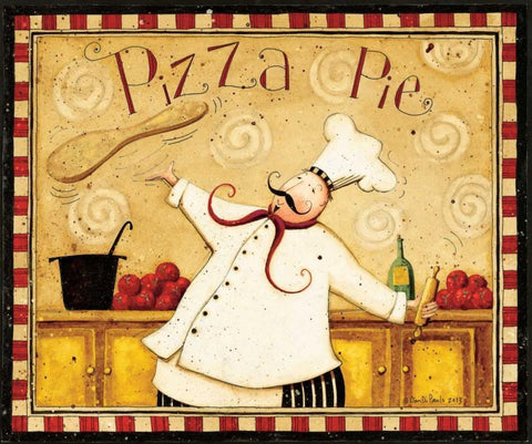 Pizza Pie Black Ornate Wood Framed Art Print with Double Matting by DiPaolo, Dan