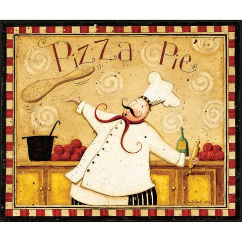 Pizza Pie White Modern Wood Framed Art Print by DiPaolo, Dan