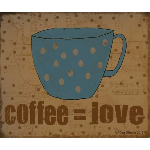 Coffee love White Modern Wood Framed Art Print by DiPaolo, Dan