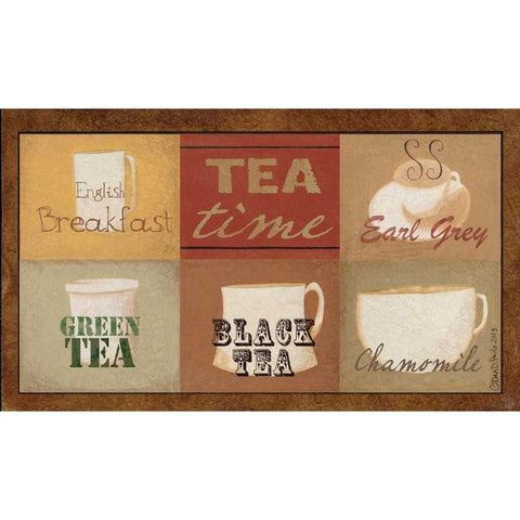 Tea Time 1 Black Modern Wood Framed Art Print with Double Matting by DiPaolo, Dan