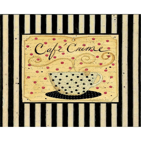 Cream Stripes Black Modern Wood Framed Art Print with Double Matting by DiPaolo, Dan