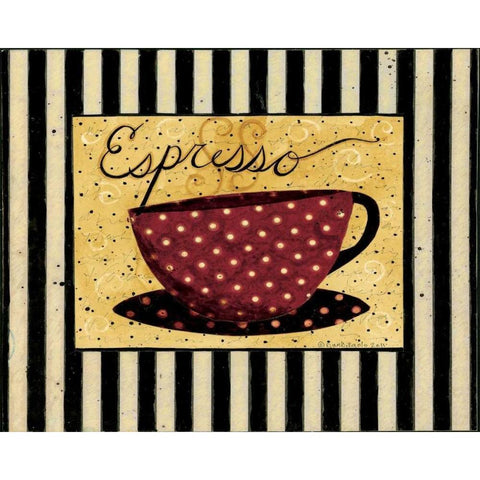 Espresso Stripes Gold Ornate Wood Framed Art Print with Double Matting by DiPaolo, Dan