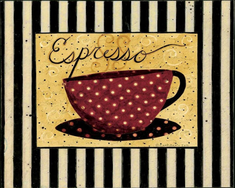 Espresso Stripes White Modern Wood Framed Art Print with Double Matting by DiPaolo, Dan