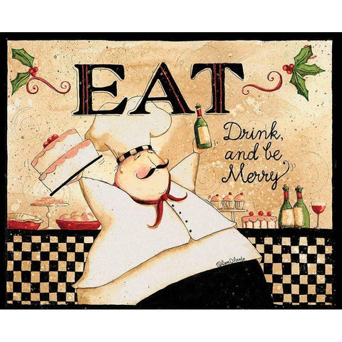 Eat Drink Be Merry Gold Ornate Wood Framed Art Print with Double Matting by DiPaolo, Dan