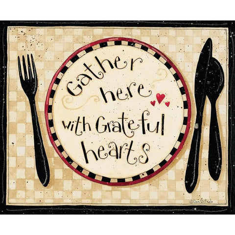 Gather Here Black Modern Wood Framed Art Print with Double Matting by DiPaolo, Dan