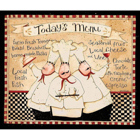 Todays Menu Gold Ornate Wood Framed Art Print with Double Matting by DiPaolo, Dan