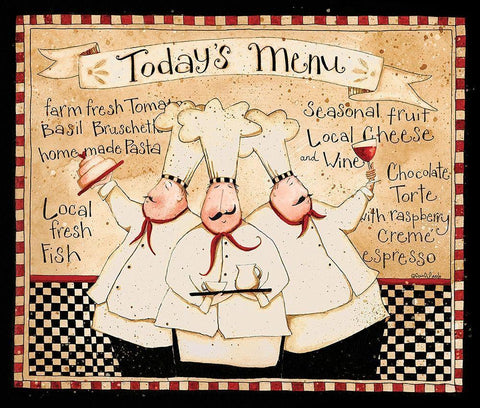 Todays Menu Black Ornate Wood Framed Art Print with Double Matting by DiPaolo, Dan