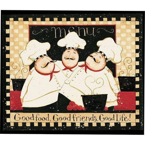 Good Food Good Friends 2 Black Modern Wood Framed Art Print with Double Matting by DiPaolo, Dan