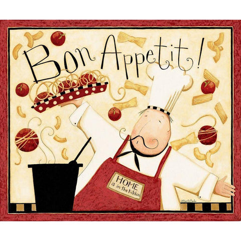 Cooks Bon Appetit White Modern Wood Framed Art Print by DiPaolo, Dan