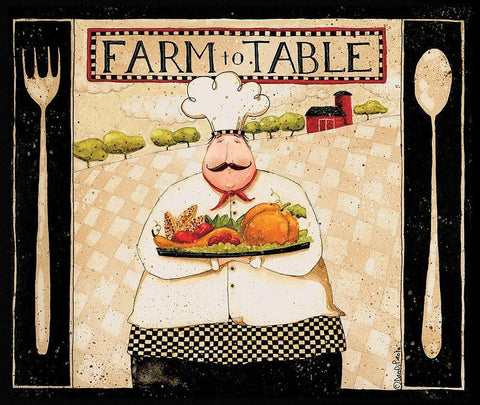 Farm To Table White Modern Wood Framed Art Print with Double Matting by DiPaolo, Dan